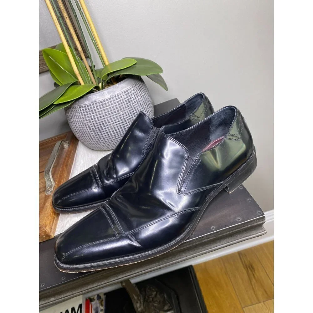 Johnston & Murphy Slip On Venetian Dress Shoes Black Mens Size 13